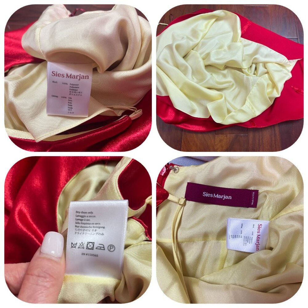 Auc Sies Marjan Farrah Liquid Satin Red dress 4 - Picture 14 of 14